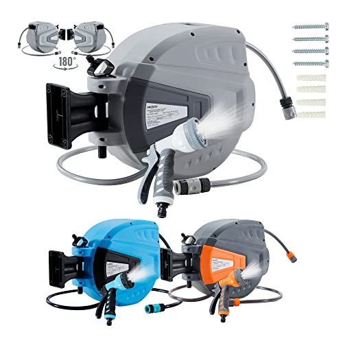 Arebos Carrete de Manguera de Jardín Automático | Enrollador de manguera | Carrete para...